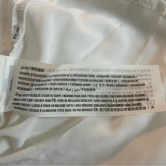 Abercrombie & Fitch White Textured Seersucker Plunge Mini Dress 20807 - Picture 9 of 11